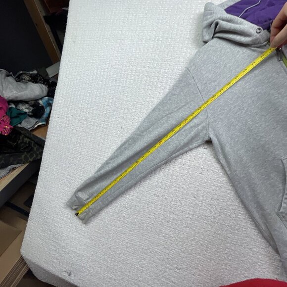 Y2K DC Shoes Full Zip Hoodie Men S Logo Gray Purple Skateboarding Grunge Read - Picture 13 of 16